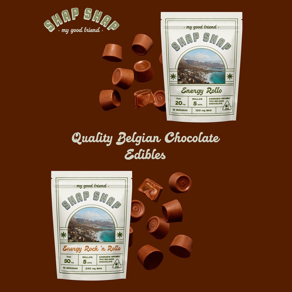 Belgian Chocolate Energy Rollo's 100mg (5x20mg)