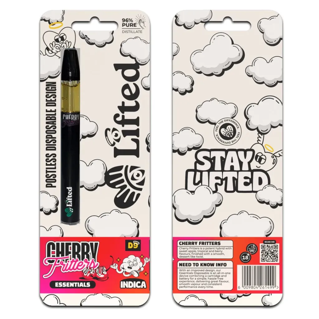 Lifted Distillate Disposable Vapes 1ml - Cherry Fritters (Indica)