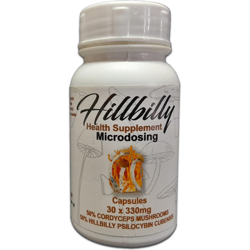 Hillbilly Microstack Psilocybin Microdosing Capsules 30's (Hillbillys + Cordyceps) 330mg