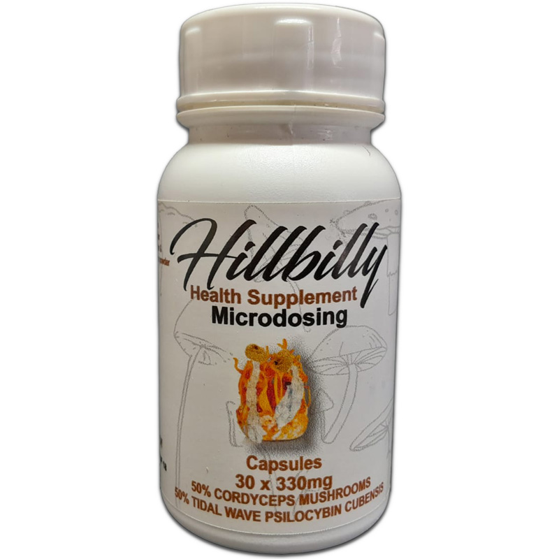 Hillbilly Microstack Psilocybin Microdosing Capsules 30's (Tidal Wave + Cordyceps) 330mg